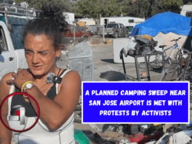 A planned camping sweep near San Jose airport is met with protests by activists