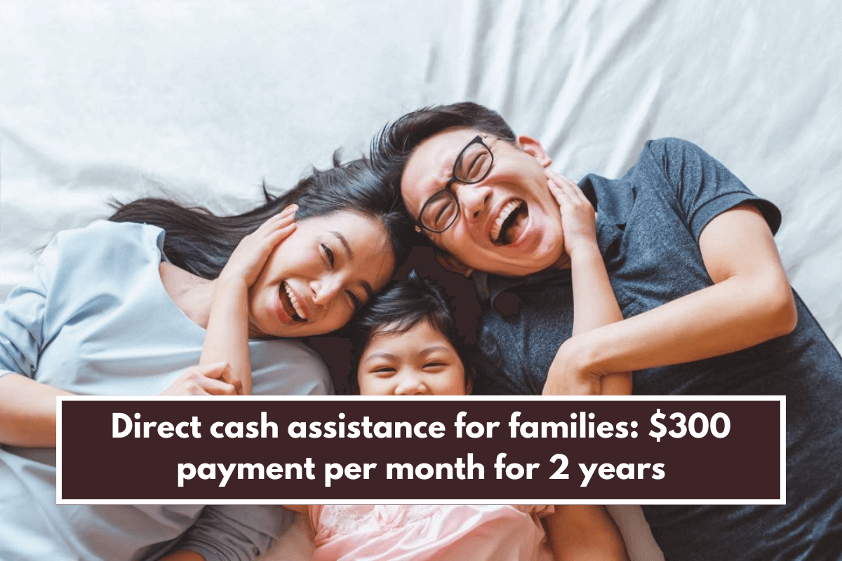 Direct cash assistance for families: $300 payment per month for 2 years