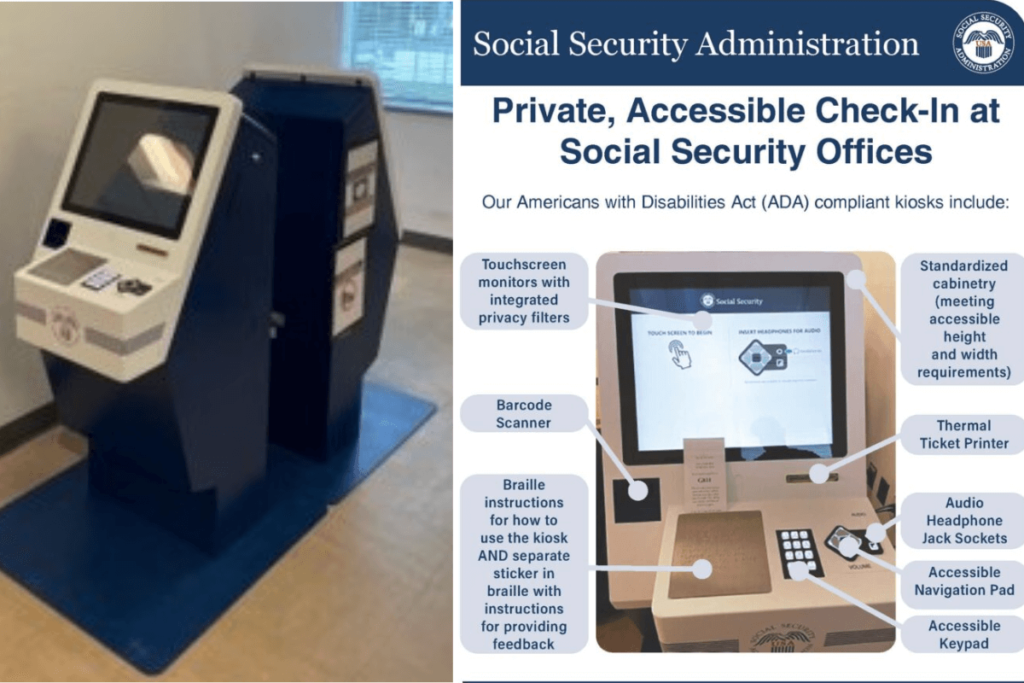 Social Security is putting in private, easy-to-reach kiosks to make the check-in process better for customers