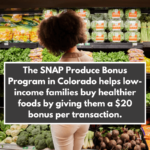 The SNAP Produce Bonus Program in Colorado helps low-income families buy healthier foods by giving them a $20 bonus per transaction.