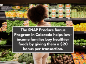 The SNAP Produce Bonus Program in Colorado helps low-income families buy healthier foods by giving them a $20 bonus per transaction.