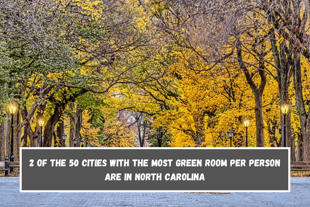 2 of the 50 cities with the most green room per person are in North Carolina