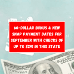 60-dollar bonus & new SNAP payment dates for September with checks of up to $291 in this State