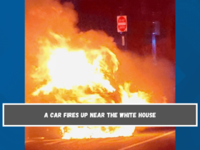 A car fires up near the White House