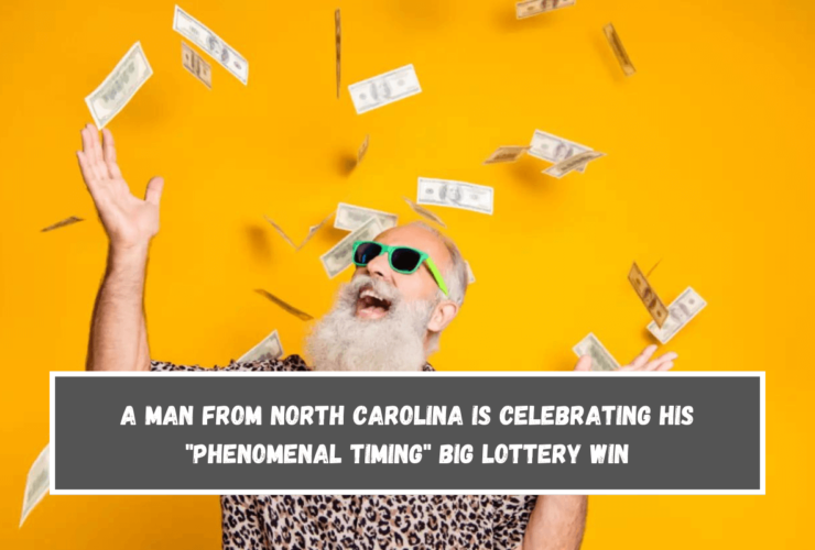 A man from North Carolina is celebrating his phenomenal timing big lottery win