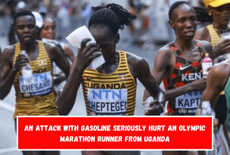 An attack with gasoline seriously hurt an Olympic marathon runner from Uganda