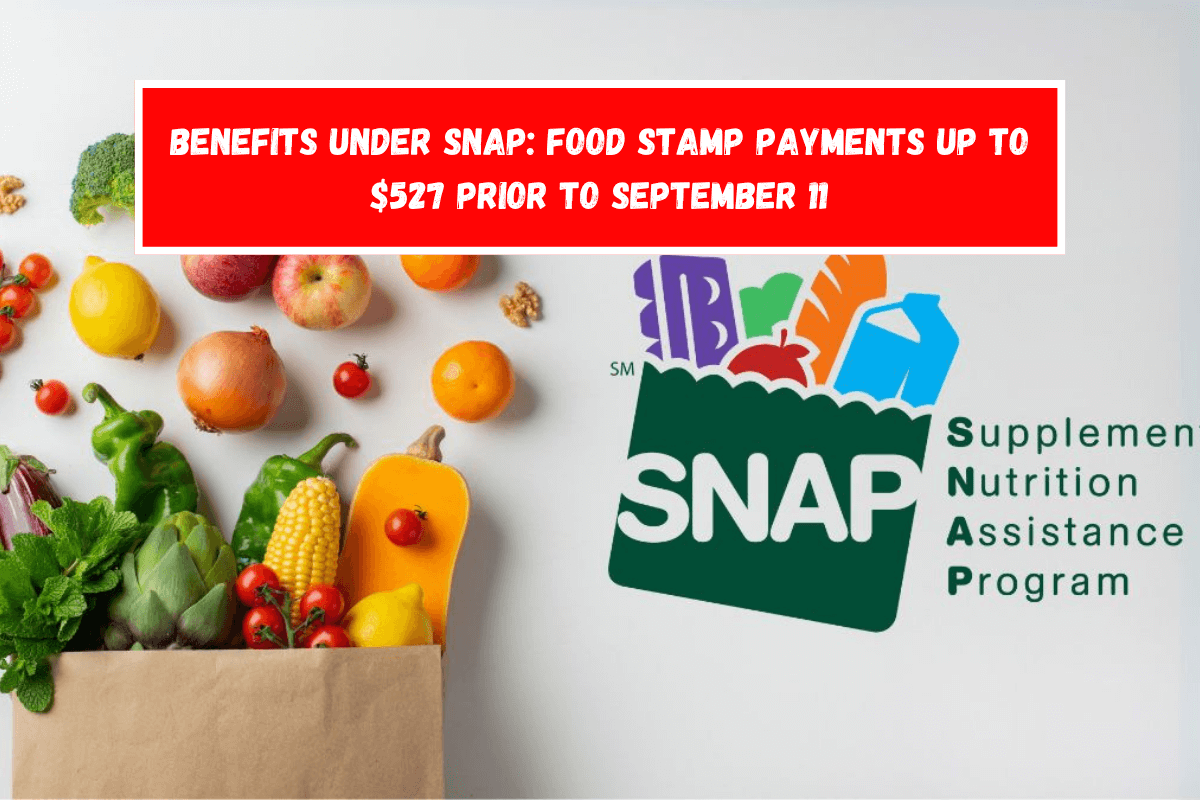 Benefits under SNAP Food Stamp payments up to $527 prior to September 11