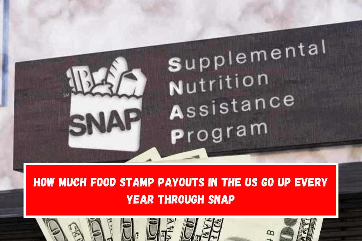 How much Food Stamp payouts in the US go up every year through SNAP