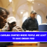 North Carolina counties where people are least likely to have enough food