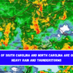 Parts of South Carolina and North Carolina are getting heavy rain and thunderstorms