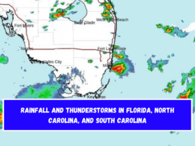 Rainfall and thunderstorms in Florida, North Carolina, and South Carolina