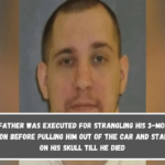 The father was executed for strangling his 3-month-old son before pulling him out of the car and stamping on his skull till he died