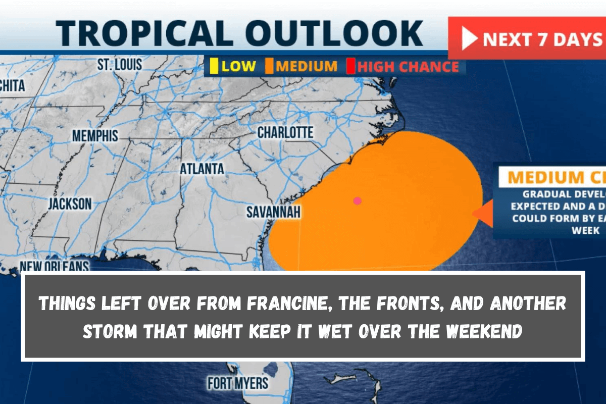 Things left over from Francine, the fronts, and another storm that might keep it wet over the weekend