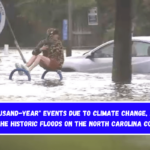 Thousand-year events due to climate change, such as the historic floods on the North Carolina coast