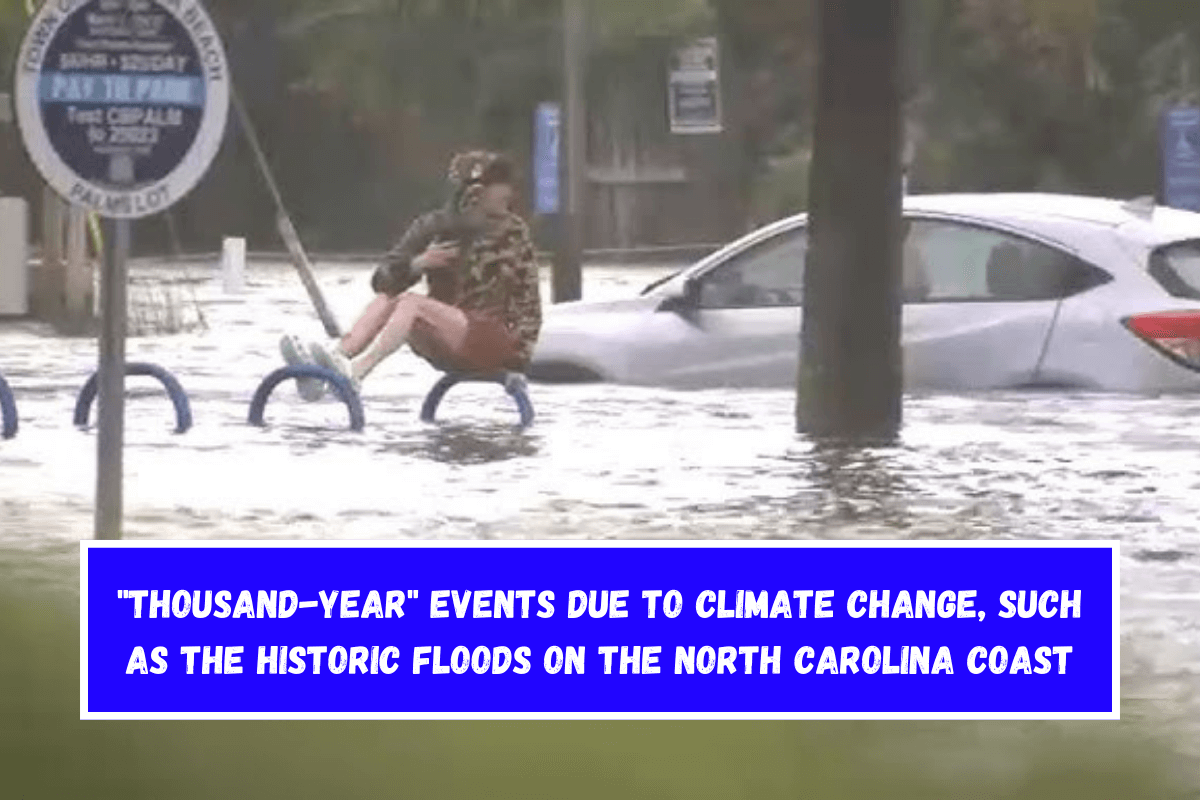 Thousand-year events due to climate change, such as the historic floods on the North Carolina coast