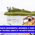 To promote environmental awareness, a canoe club paddles the whole length of the North Carolina coast