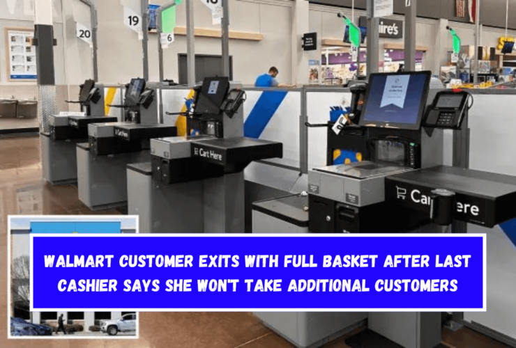 Walmart customer exits with full basket after last cashier says she won't take additional customers