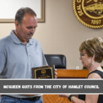 McQueen quits from the City of Hamlet Council