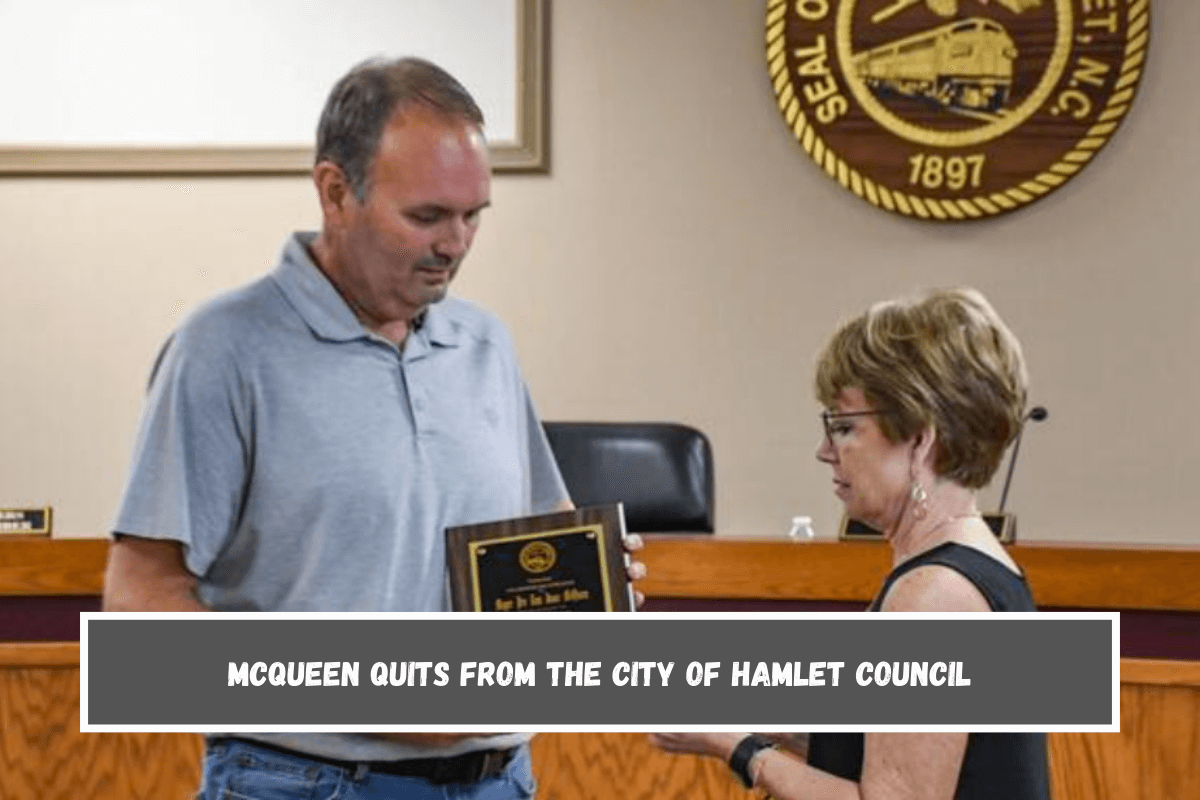 McQueen quits from the City of Hamlet Council