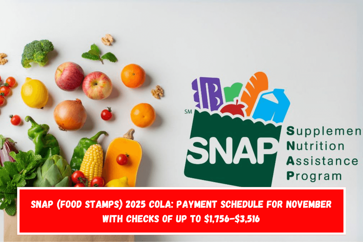 SNAP (Food Stamps) 2025 COLA Payment Schedule for November with Checks of up to $1,756-$3,516