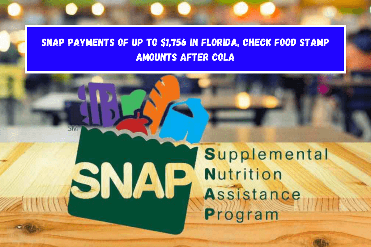 SNAP payments of up to $1,756 in Florida, check Food Stamp amounts after COLA