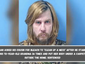 A man asked his cousin for bleach to clean up a mess after he stabbed his 72-year-old grandma 36 times and put her body under a carpet outside the home; sentenced