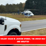 After a violent crash in Jackson Springs, the driver was trapped and airlifted