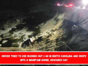 Driver tries to use washed-out I-40 in North Carolina and drops into a mountain gorge, rescuers say