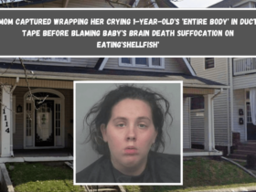 Mom captured wrapping her crying 1-year-old's 'entire body' in duct tape before blaming baby's brain death suffocation on eating'shellfish'