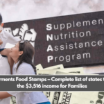 SNAP Payments Food Stamps – Complete list of states that make the $3,516 income for Families