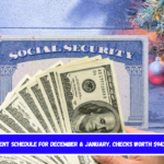 SSI payment schedule for December & January, checks worth $943 or $967