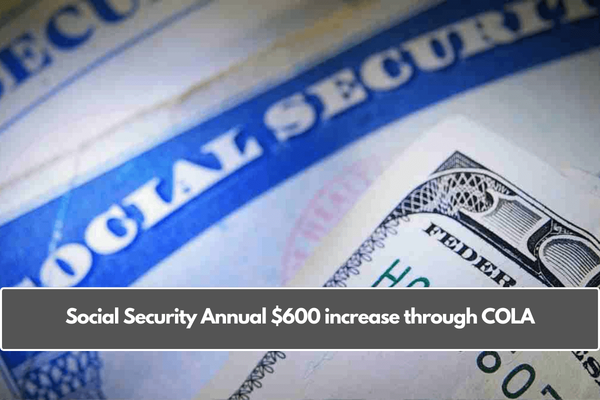 Social Security Annual $600 increase through COLA