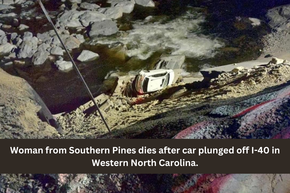 Woman from Southern Pines dies after car plunged off I-40 in Western North Carolina.