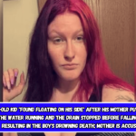 20-month-old kid "found floating on his side" after his mother put him in a tub with the water running and the drain stopped before falling asleep, resulting in the boy's drowning death; mother is accused