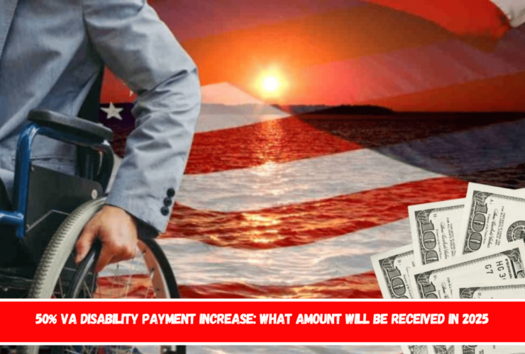 50% VA disability payment increase what amount will be received in 2025