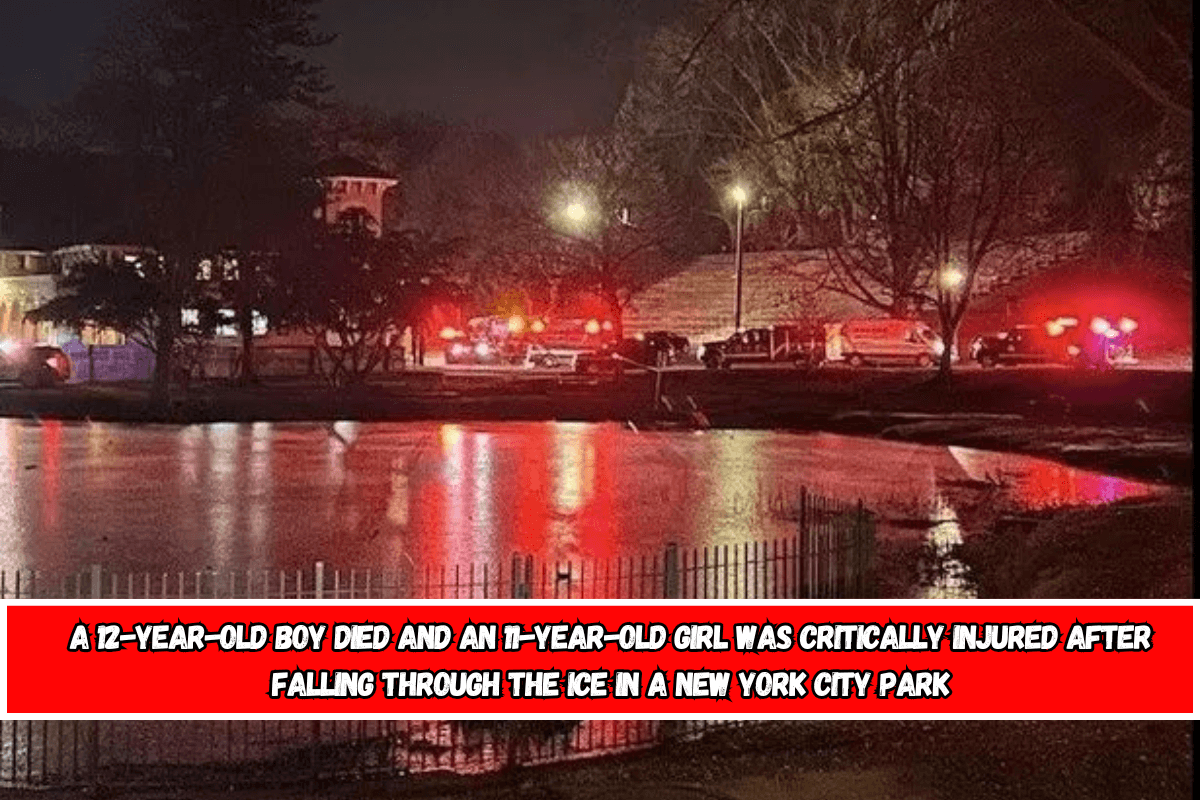 A 12-year-old boy died and an 11-year-old girl was critically injured after falling through the ice in a New York City park