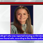 A 12-year-old girl who was reported missing on Christmas Day has been found safe, according to Des Moines police.