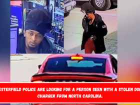 Chesterfield Police are looking for a person seen with a stolen Dodge Charger from North Carolina