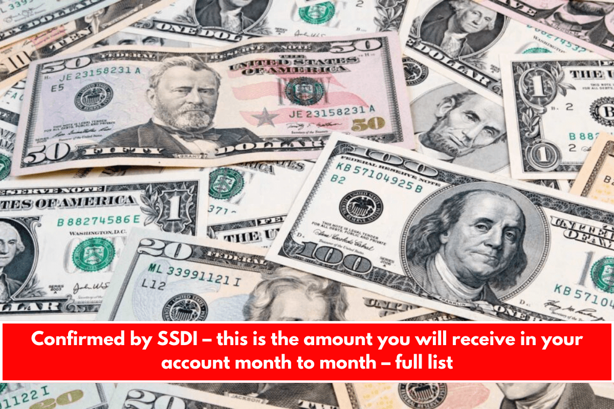 Confirmed by SSDI – this is the amount you will receive in your account month to month – full list