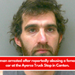 Hannibal man arrested after reportedly abusing a female inside a car at the Ayerco Truck Stop in Canton.