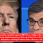 In a defamation complaint against ABC News, a judge ordered Trump and George Stephanopoulos to sit for up to four hours of in-person depositions, handing President-elect a discovery win