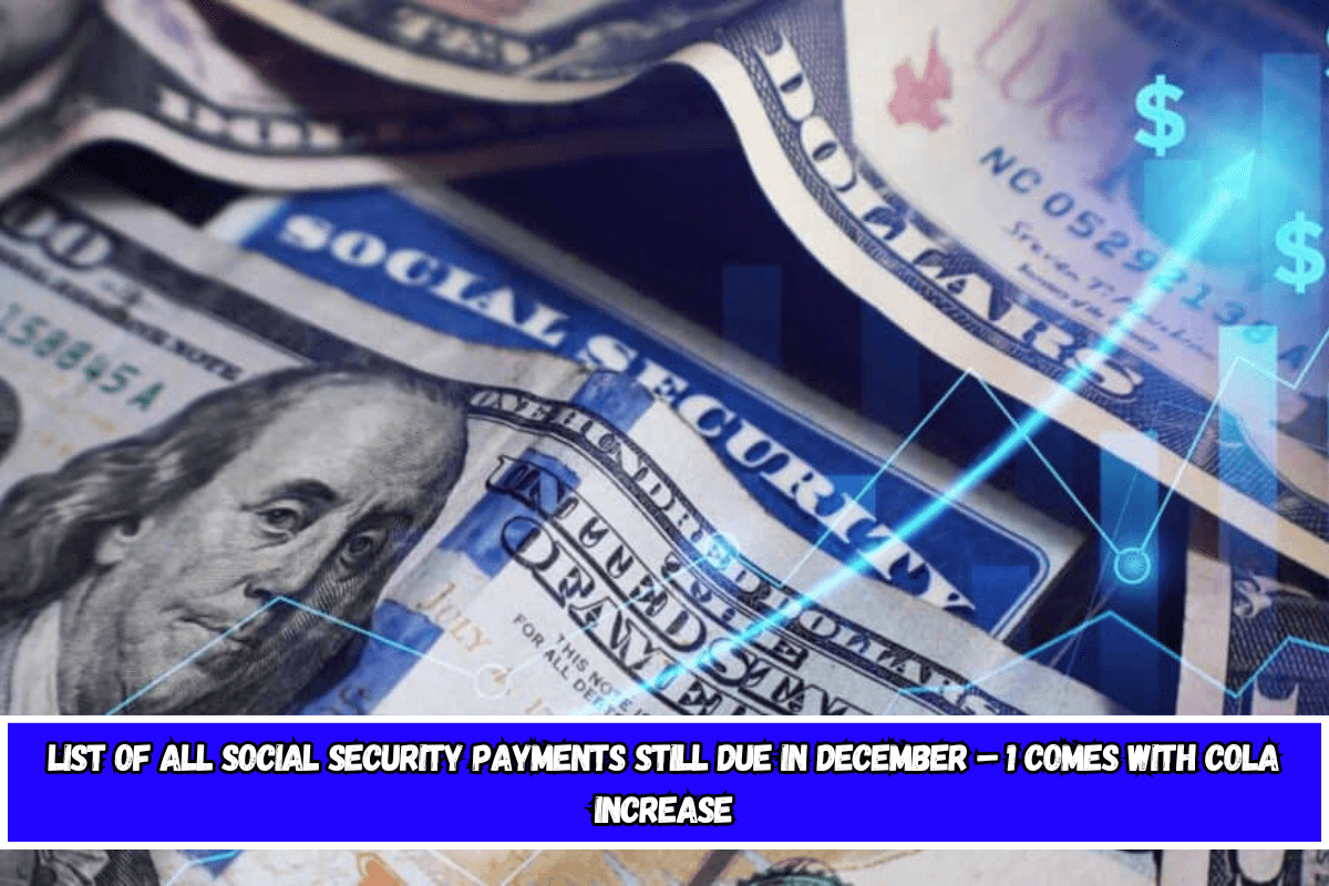 List of all Social Security payments still due in December – 1 comes with COLA increase