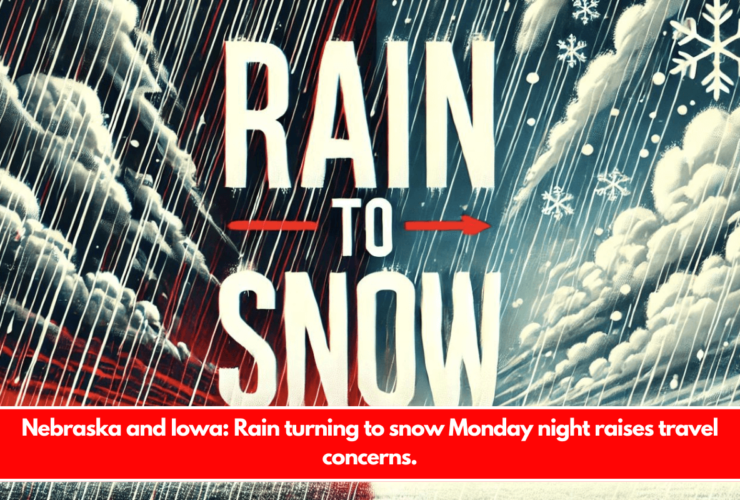 Nebraska and Iowa Rain turning to snow Monday night raises travel concerns.