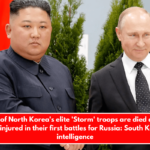 Over 100 of North Korea's elite 'Storm' troops are died and 1,000 more injured in their first battles for Russia South Korean intelligence