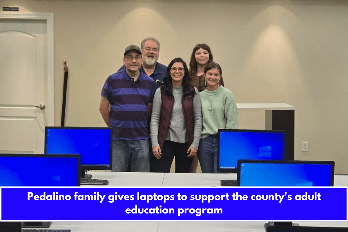 Pedalino family gives laptops to support the county's adult education program