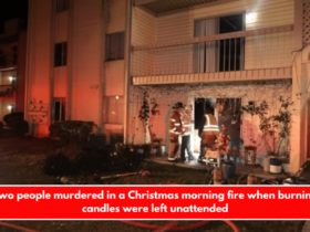 Two people murdered in a Christmas morning fire when burning candles were left unattended