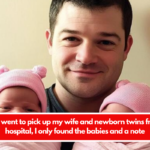 When I went to pick up my wife and newborn twins from the hospital, I only found the babies and a note