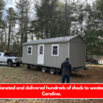 A man donated and delivered hundreds of sheds to western North Carolina.