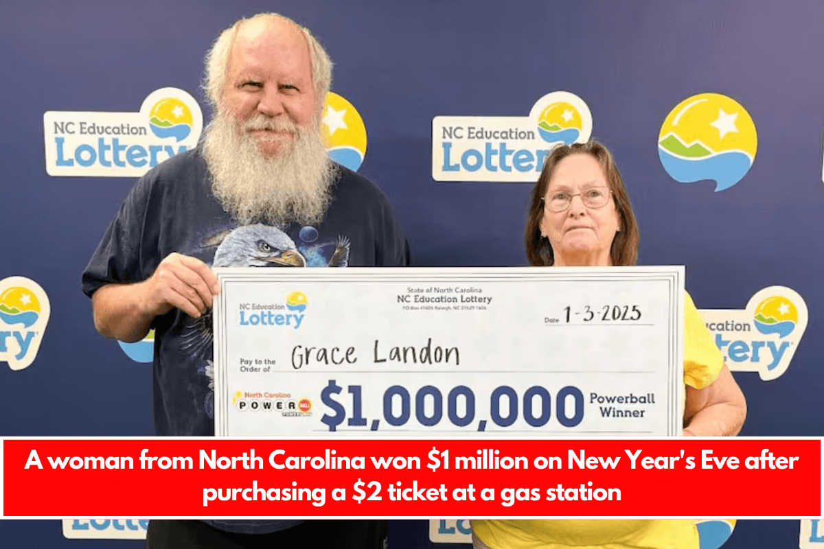 A woman from North Carolina won $1 million on New Year's Eve after purchasing a $2 ticket at a gas station