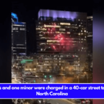 Five adults and one minor were charged in a 40-car street takeover in North Carolina